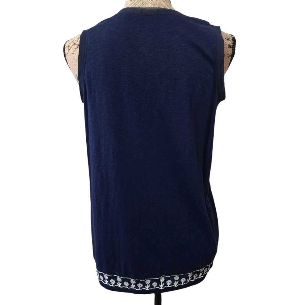 Dip Embroidered Sleeveless Navy Tunic Top - XS - Picture 3 of 8